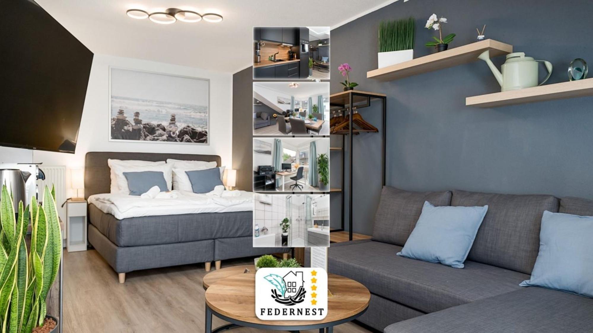 Federnest - Luxus-Studio - Kingsize Boxspringbett - Home-Office Mit Monitor Und Drucker - 11 Min Hbf Ντούισμπουργκ Εξωτερικό φωτογραφία